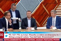 Konsternacja w "Woronicza 17". Paweł Szefernaker z PiS wręczył politykowi PSL małą "cysternę wstydu"