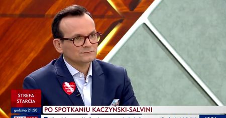 Gość TVP Info miał serduszko WOŚP. Tym razem nie zniknęło