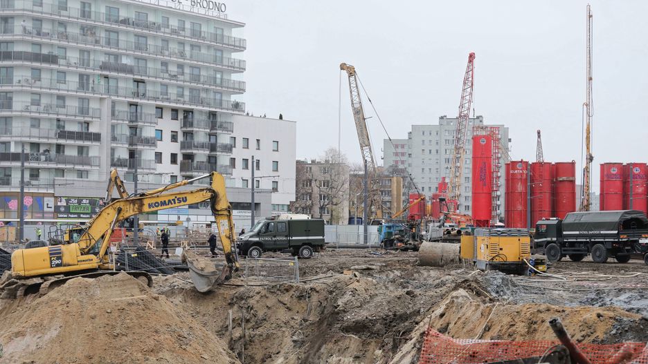 Warszawa. 3 grudnia rano na budowie metra na Bródnie znaleziono niewybuch (zdj. archiwalne)