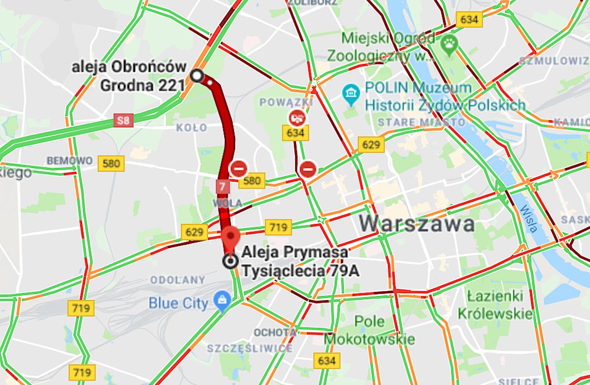 Przejechanie 4 km tą trasą trwa pół godziny