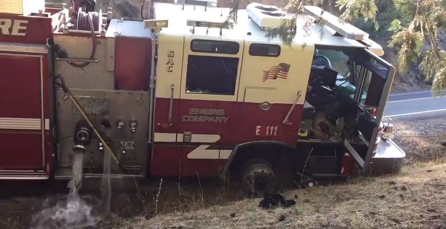 Amerykanie ukradli wóz strażacki w czasie akcji gaśniczej