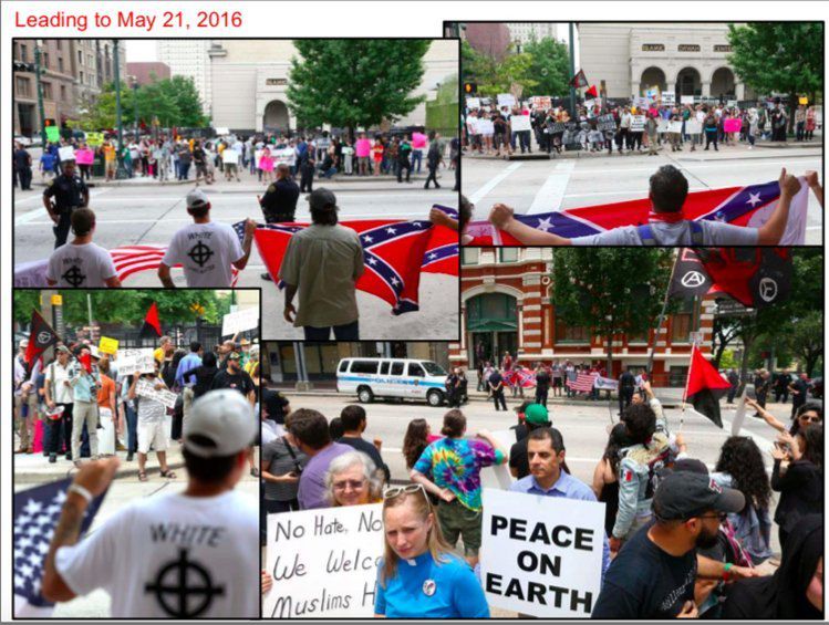 Tylu ludzi wyszło na ulice Houston na wezwanie rosyjskich trolli 