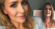 Rozebrana Aneta Zając zasłania ciało malutką poduszką. Teraz widać, jak bardzo schudła przez ostatni rok