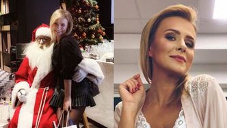 Filuterna Aneta Zając opiera się o Mikołaja w skórzanej mini. Fan kibicuje: "Niech POPRZEDNI MIKOŁAJ wie, co stracił"