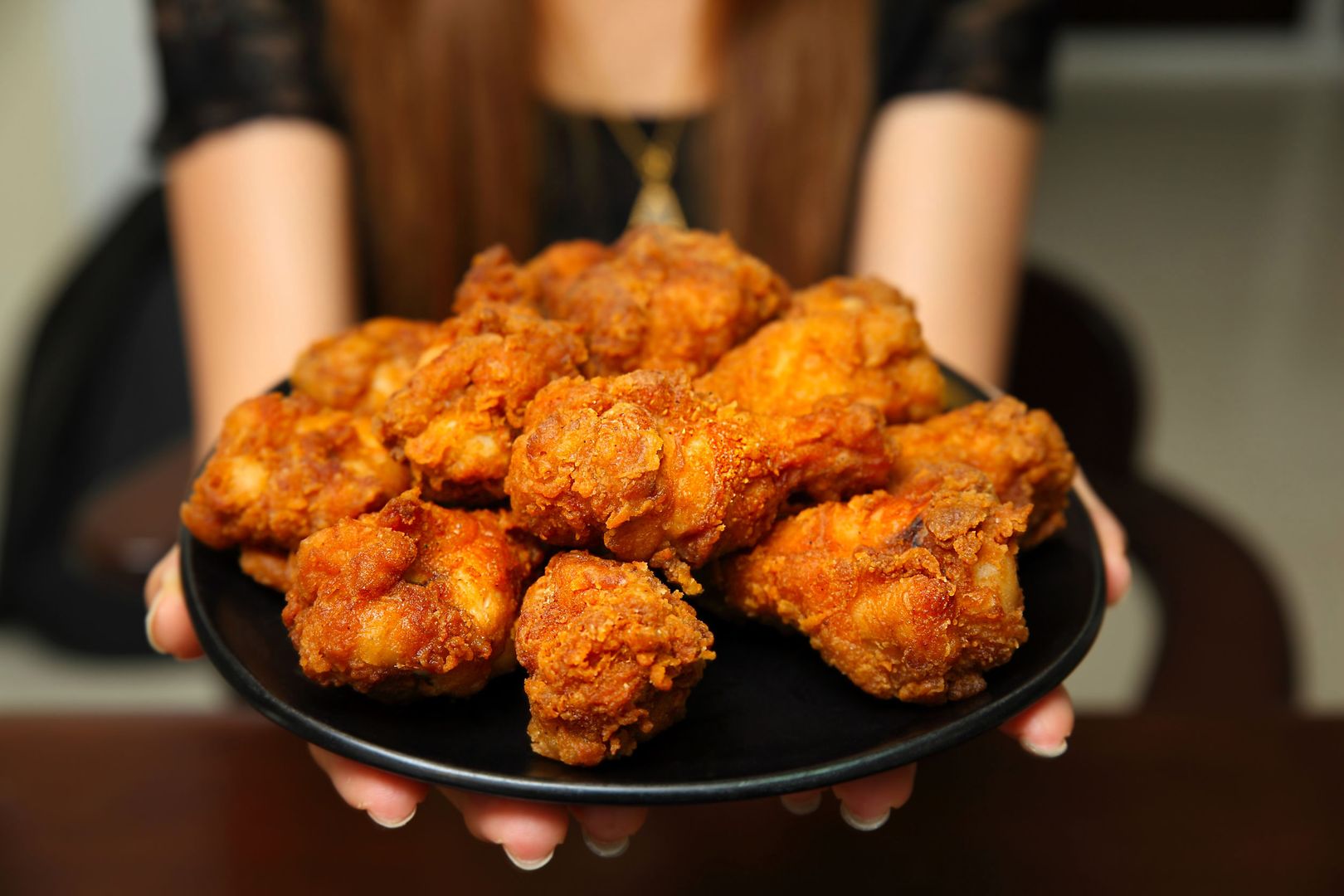Fried chicken on isolated white background design