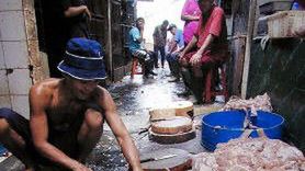 Drób przygotowywany do sprzedaży na targu