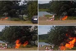 Próbowali rozpalić grilla. Po chwili zapłonęło wszystko wokół. Przerażające wideo hitem sieci