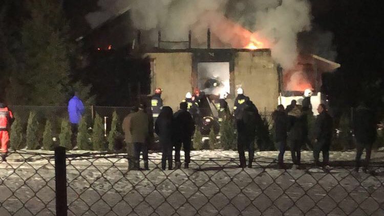 Pożar domu w Nieliszu