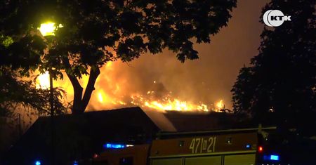 Wielki pożar pod Kętrzynem. Osiem rodzin bez dachu nad głową