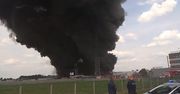 Wielki pożar składowiska tworzyw sztucznych koło Torunia