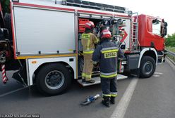 Łódź: groźny wypadek na S8. Ciężarówka spadła z nasypu