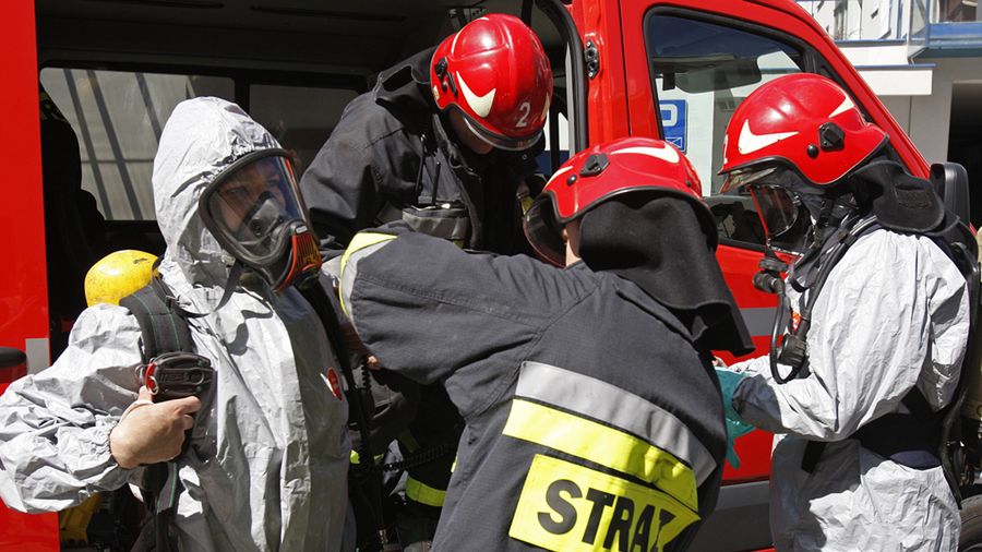Ćwiczenia straży pożarnej w Białymstoku