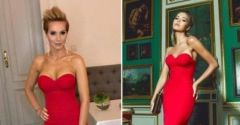 Która gwiazda lepiej wygląda w czerwonej maxi od Violi Piekut?