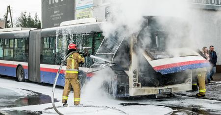 Bydgoszcz. Pożar autobusu miejskiego