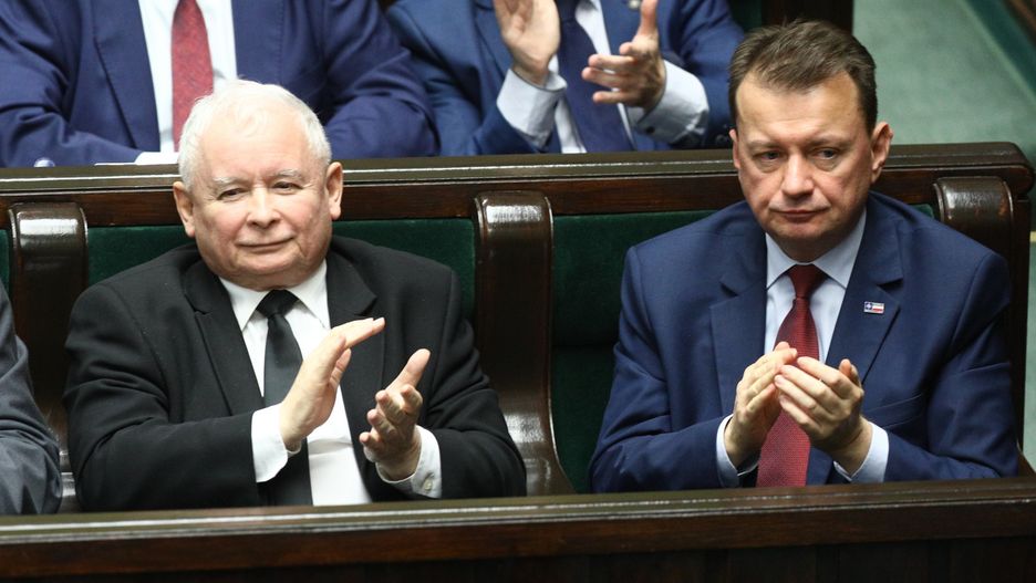 Prezes PiS Jarosław Kaczyński i szef MON Mariusz Błaszczak