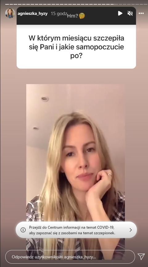 Agnieszka Hyży o szczepieniach