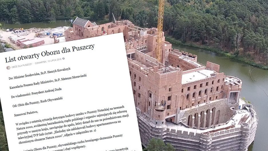 Ekolodzy znani z obrony Puszczy Białowieskiej odnieśli się do sprawy zamku w Stobnicy