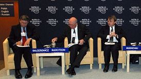 Europejski Szczyt Gospodarczy. Leszek Balcerowicz (Polska) i Kees Blekxtoon (Holandia)