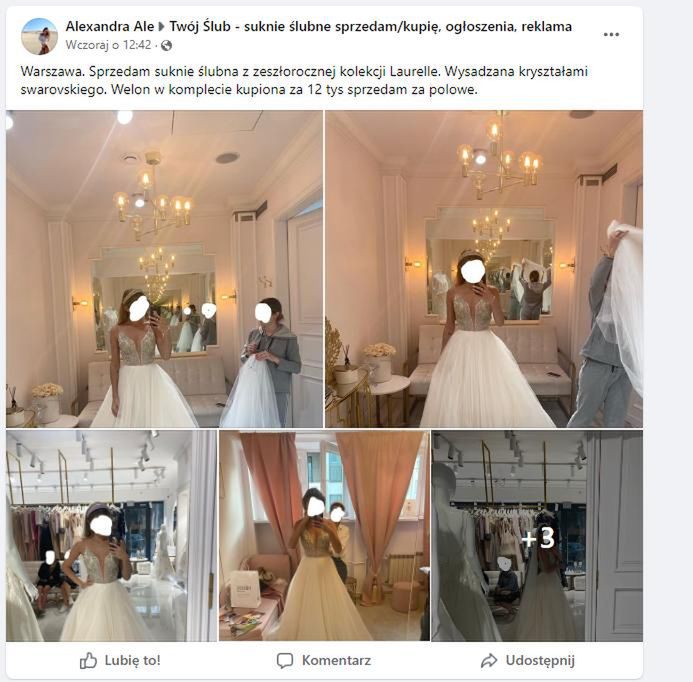 Joanna Opozda sprzedaje suknię ślubną
