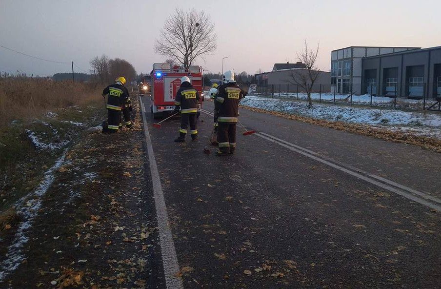 Z tira wysypała się cebula. Kierowcy zatrzymywali się i zbierali ją z jezdni