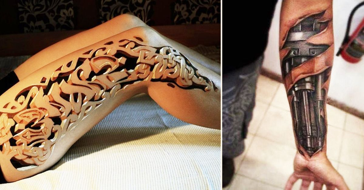 25 niesamowitych tatuaży 3D. Niektóre wyglądają przerażająco realistycznie