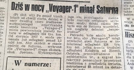 "Dziś w nocy Voyager-1 minął Saturna". Tak wyglądał news sprzed 40 lat