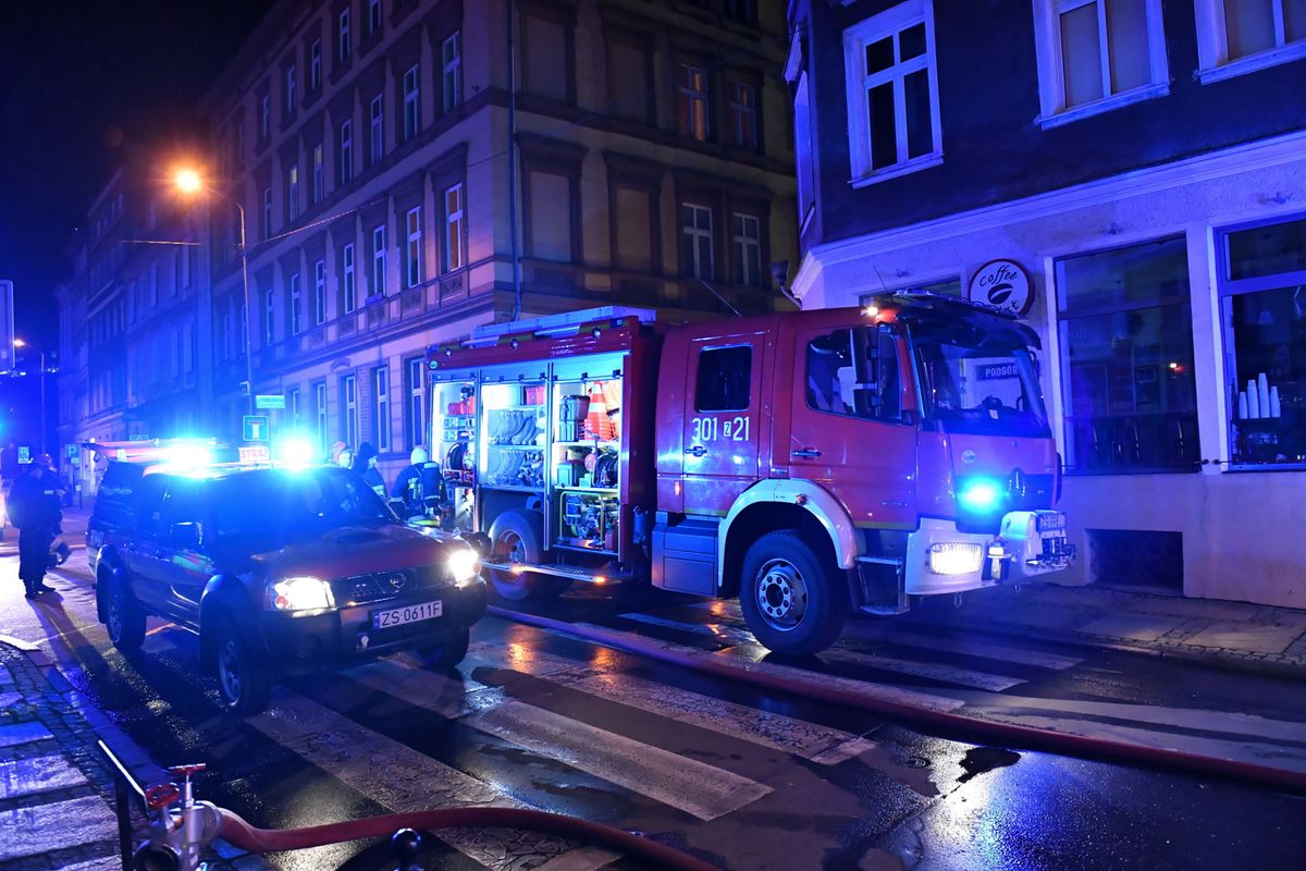 Szczecin. Pożar kamienicy. Ewakuacja w centrum miasta