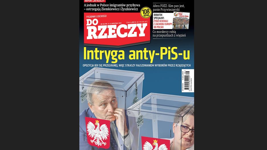 Okładka najnowszego wydania tygodnika "DoRzeczy"