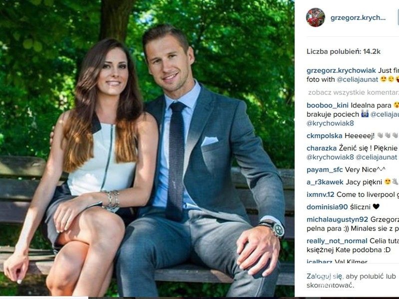 Celia Jaunat i Grzegorz Krychowiak (fot. Instagram)