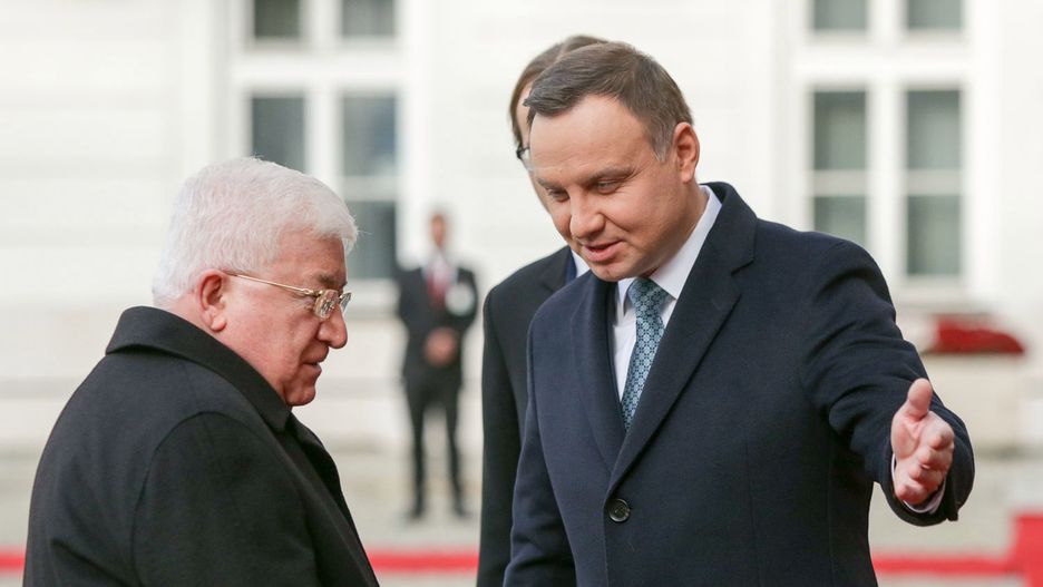 Prezydent Iraku Mohammed Fuad Masum Khader w poniedziałek przebywał z wizytą w Warszawie