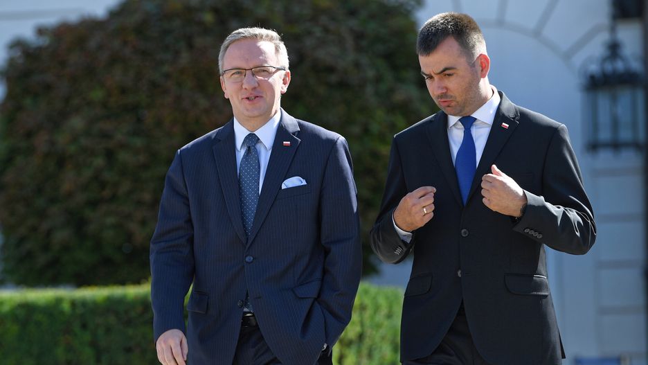 Szef gabinetu prezydenta RP Krzysztof Szczerski i Błażej Spychalski