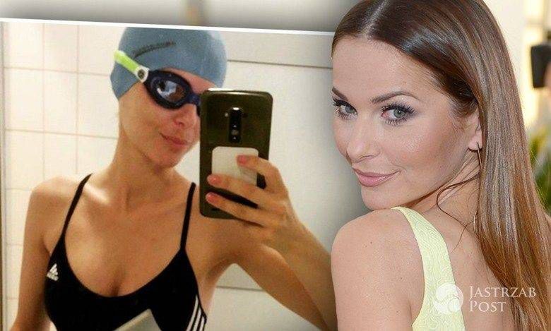 Paulina Sykut w kostiumie kąpielowym na basenie. W piątym miesiącu ciąży widać brzuszek? [INSTAGRAM]