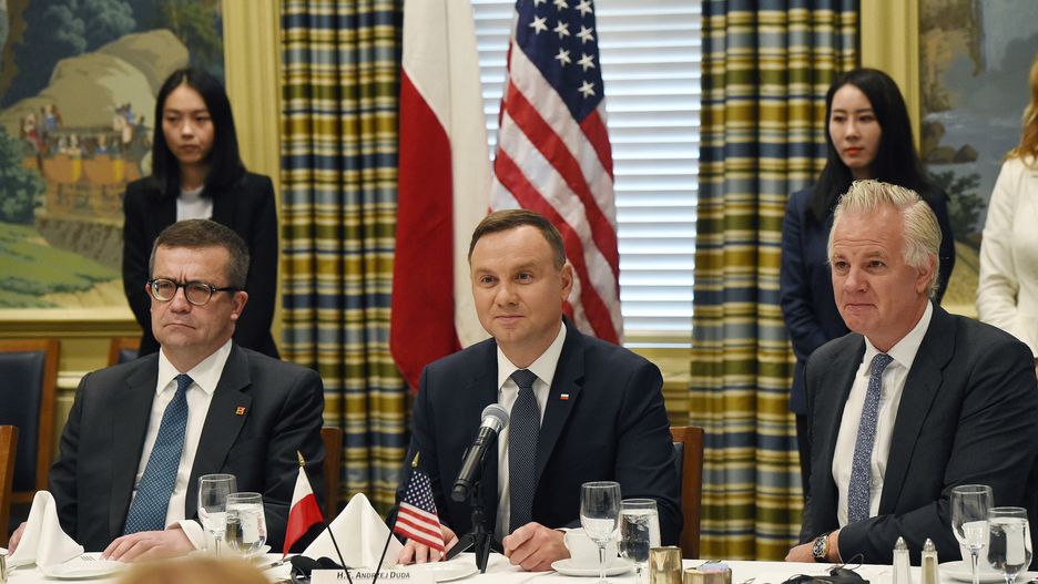 Na zdjęciu od lewej Piotr Wilczek i Andrzej Duda