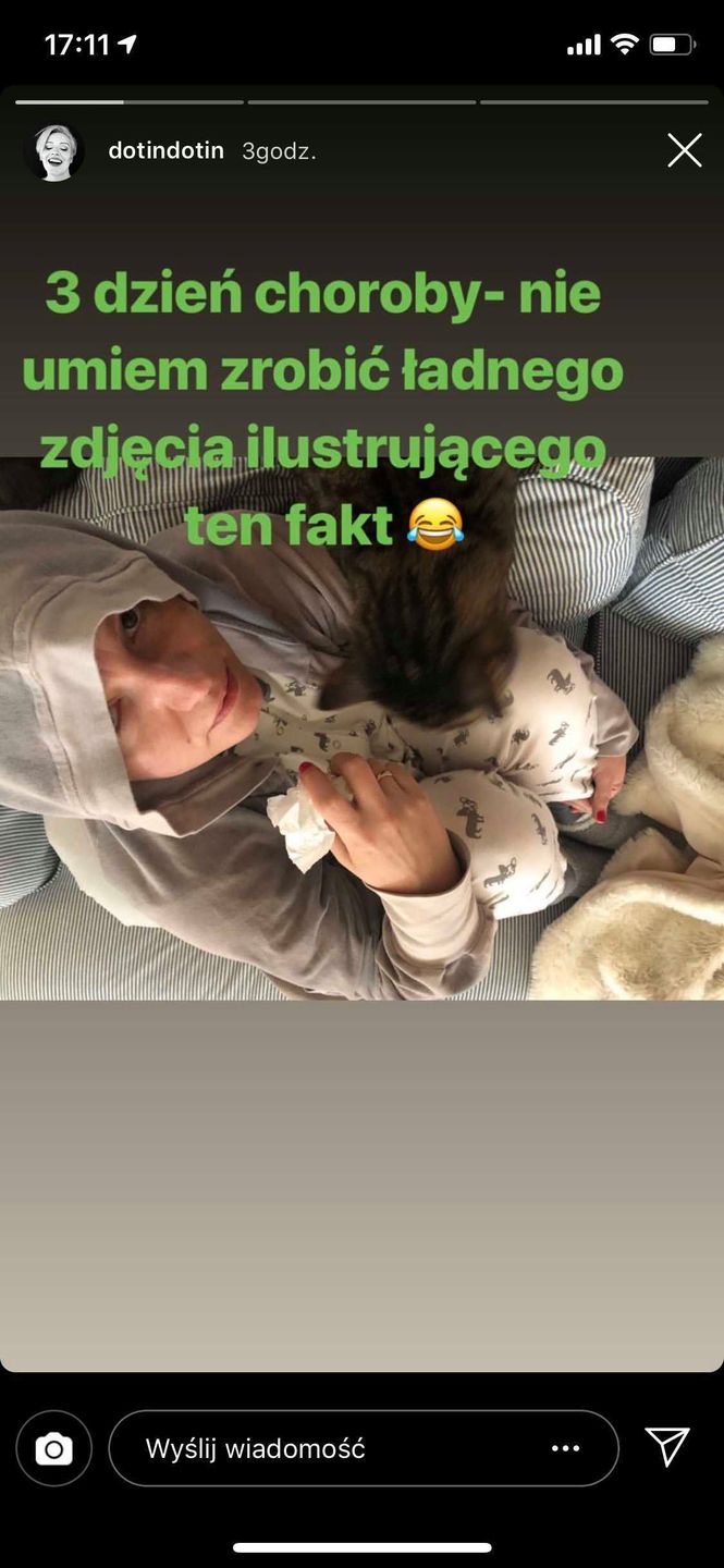 Dorota Szelągowska pokazała się z łóżka bez makijażu w trakcie choroby