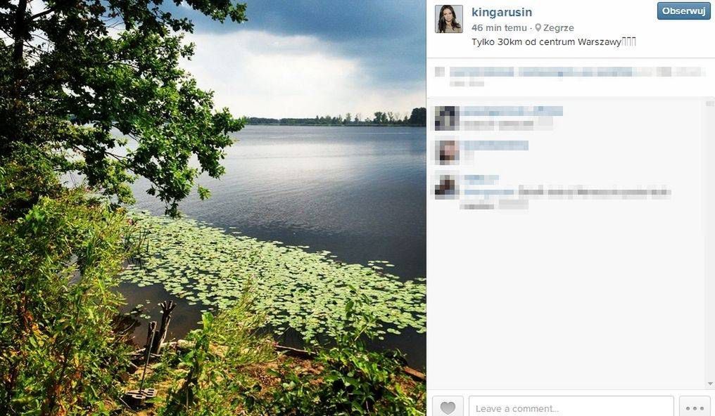 Kinga Rusin nad Zegrzem zdjęcie: Instagram