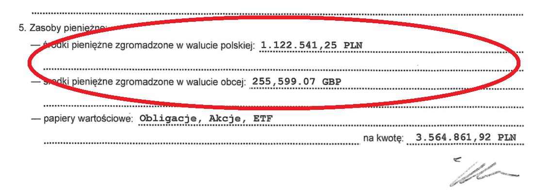 Minister finansów jest też milionerem. 