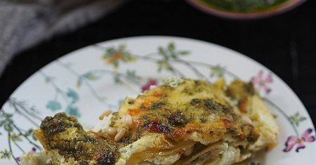 Obłędna lasagne z pesto, ricottą i mozzarellą