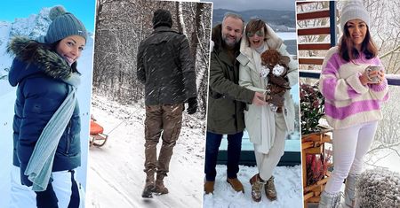 Cichopek pozdrawia z balkonu, a Kożuchowska ze spaceru z synem. Gwiazdy wpadły w szał zimowego fotografowania