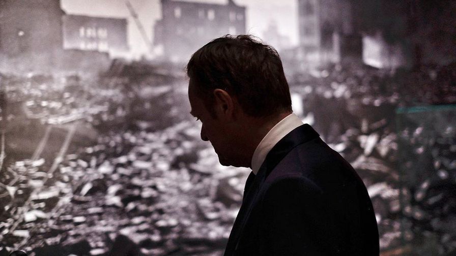 Donald Tusk odwiedził miasto zburzone w ataku atomowym