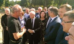 Jarosław Kaczyński odwiedził Łączkę. Trwają poszukiwania szczątków polskich bohaterów