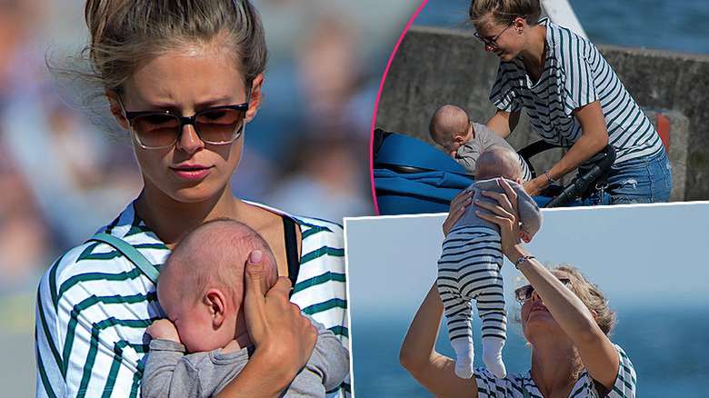 Julia Pietrucha z dzieckiem na wakacjach