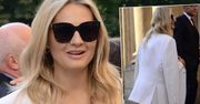 Ślub Miszczaka i Cieślak. Małgorzata Socha pod wielką marynarką ukryła zmysłową suknię. Błysnęła brzuchem