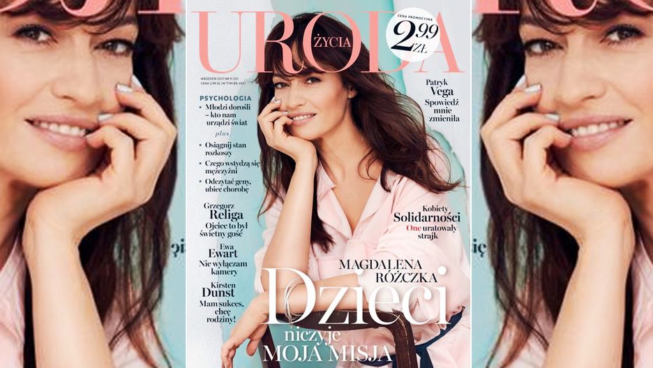 Magdalena Różczka na wrześniowej okładce "Urody Życia"