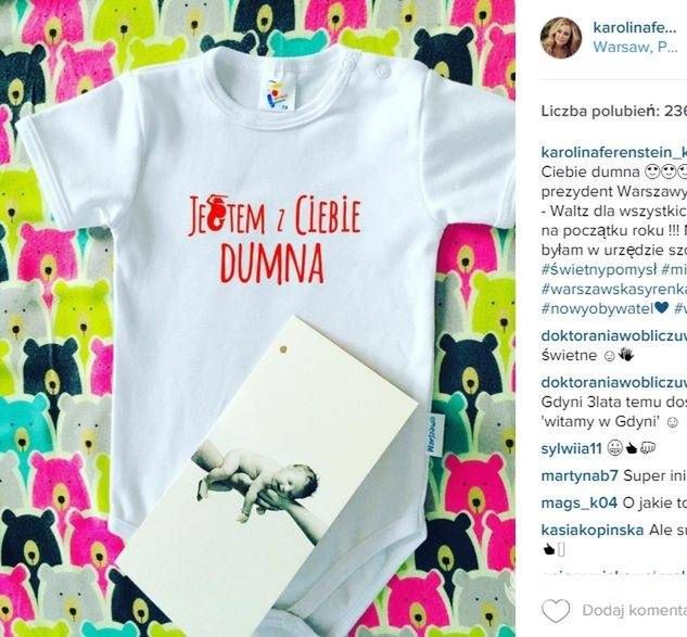 Córka Karoliny Ferenstein-Kraśko dostała prezent od prezydent Warszawy