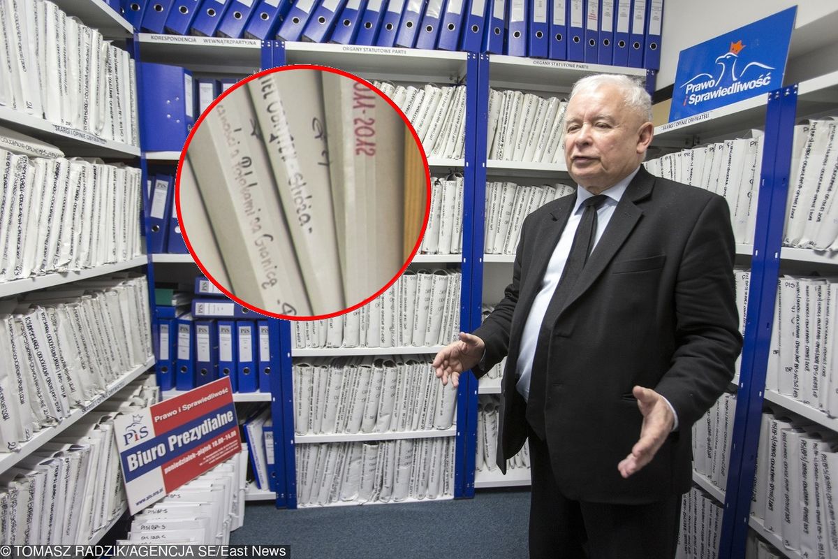 Jarosław Kaczyński i jego teczki. Prezes PiS archiwizuje wszystko