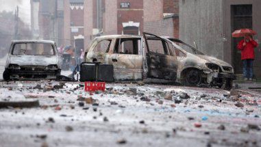 Krajobraz po zamieszkach w Północnym Belfaście