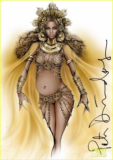 Szkic sukienki Beyonce na Grammy 2017