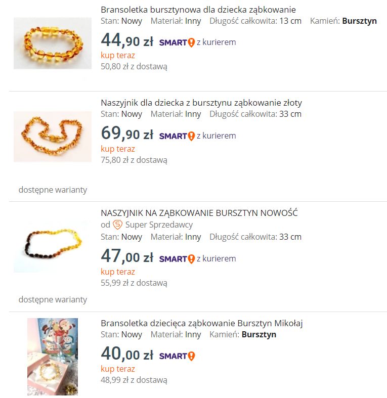Ceny? Wspomniany wyżej sklep sprzedaje swoje bransoletki po 258 zł (teraz akurat jest zniżka – cudowny gadżet można kupić za połowę ceny). Z kolei na Allegro znajdziemy podobne produkty w cenach od 40 do ok. 100 zł. 