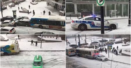 Pamiętacie słynne "Ale urwał!"? Tym razem oblodzona jezdnia pokonała Kanadyjczyków [WIDEO]