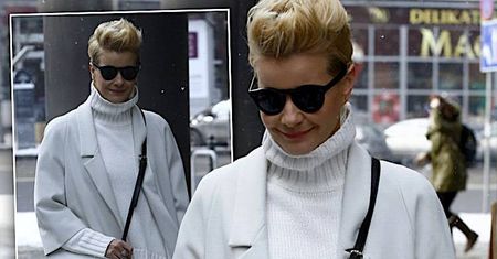 Stylowa Małgorzata Kożuchowska jak biała dama opuszcza studio Dzień Dobry TVN!